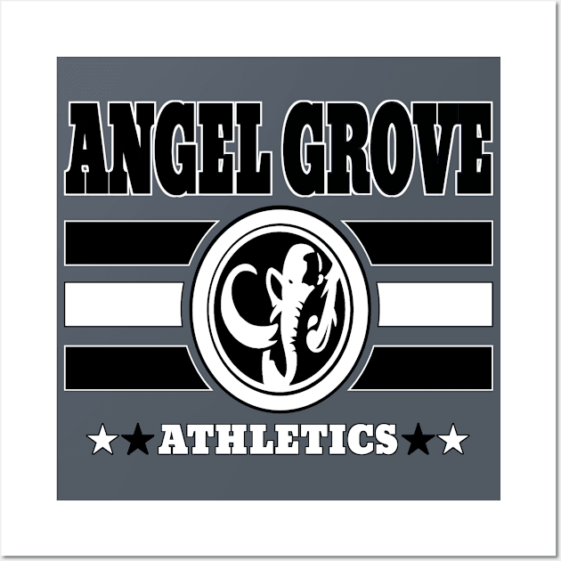 Angel Grove Athletics - Black Wall Art by Vitalitee